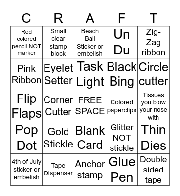 Cindy's Summer Crop Bingo Card