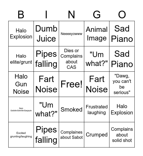 Spookston Video Bingo Card