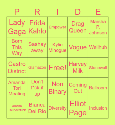 WELLPRIDE TOWN HALL Bingo Card