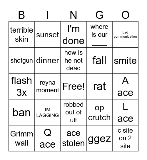 Val Bingo Card