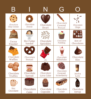 Chocolate Bingo Card