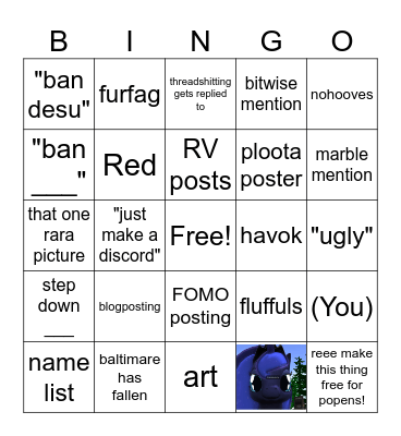 Open Popen Thread Bingo Card