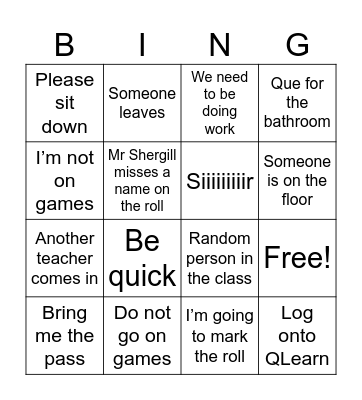 ESP Very Fun Bingo Card