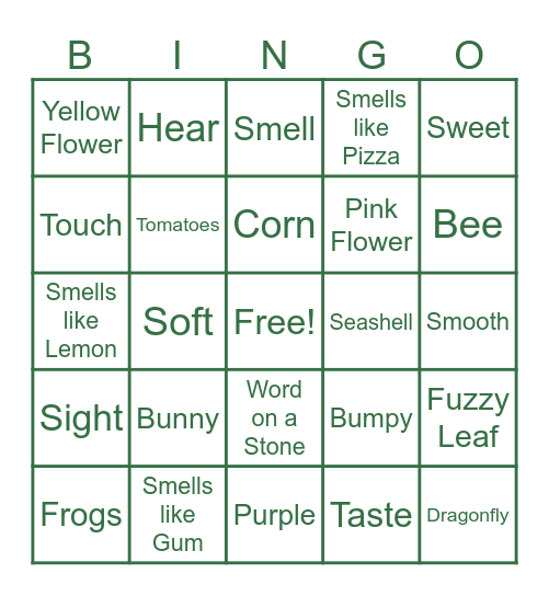 Garden Bingo Card