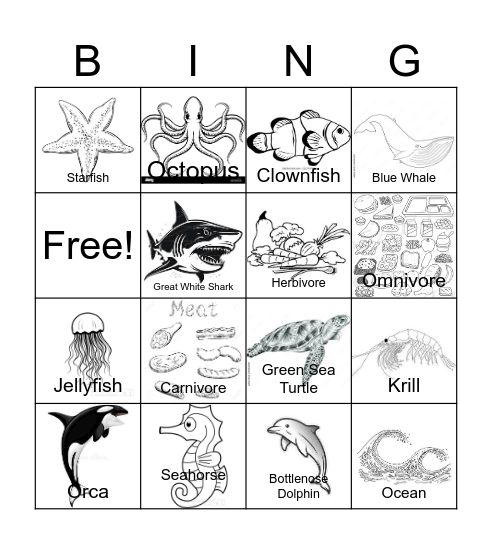 Under the Sea Bingo Card