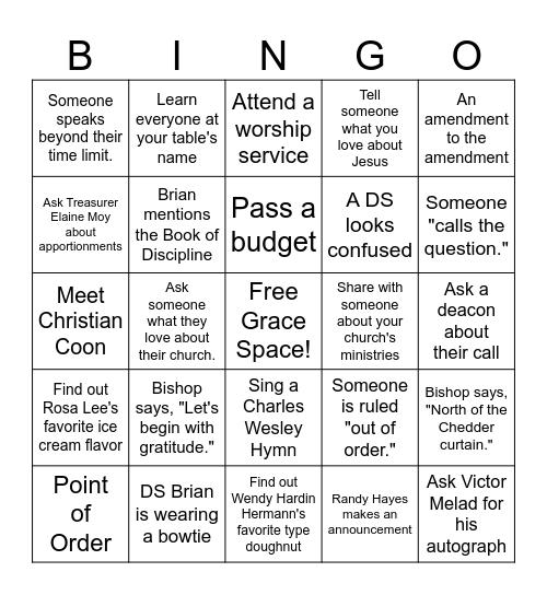 Annual Conference Bingo! Bingo Card