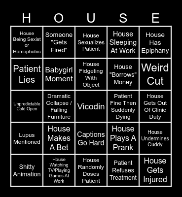 HOUSE BINGO Card