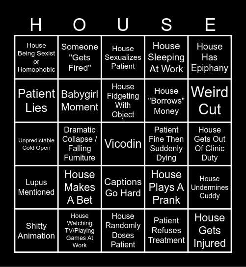 HOUSE BINGO Card