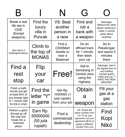 CDID Bingo! By Justin Bingo Card