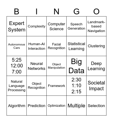 Bingo de IA Bingo Card