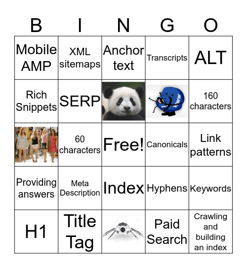 SEO Bingo Lingo! Bingo Card