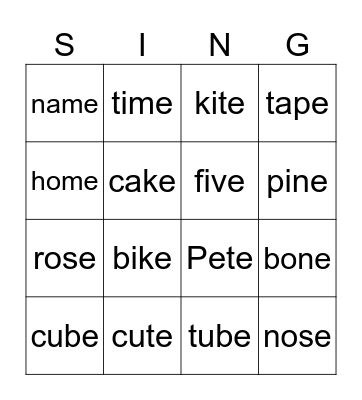 B Adv Class Bingo Card