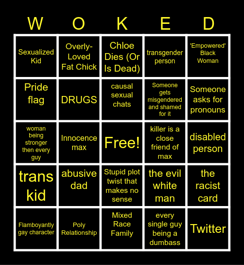 Life Is Strange Double Exposure Bingo Card