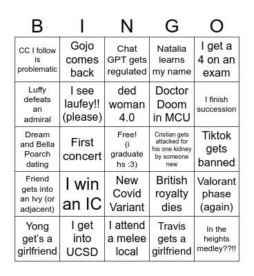 2024 Bingo Card