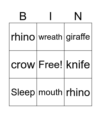 EE2A Unit 8 Bingo Card