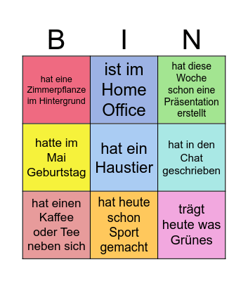 Abteilungs-JF Bingo Card