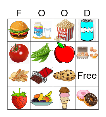 Food Bingo Card