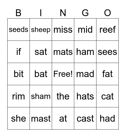 Reading Bingo Card