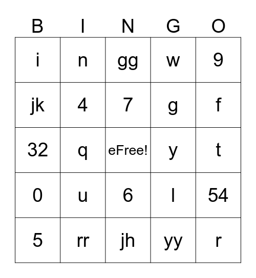 jfgjhukyu Bingo Card