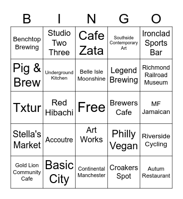 Manchester Bingo Card