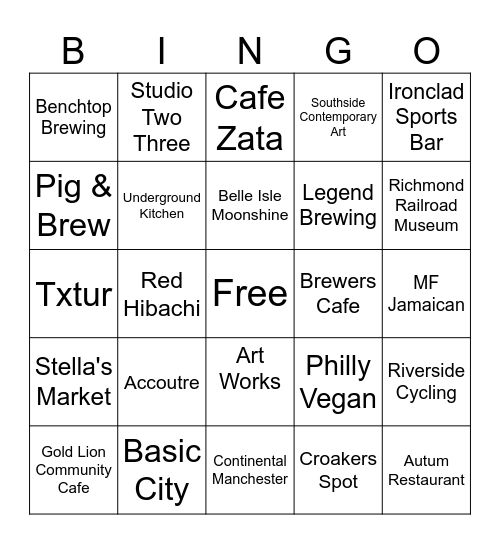 Manchester Bingo Card