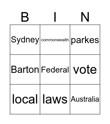 federation bingo Card