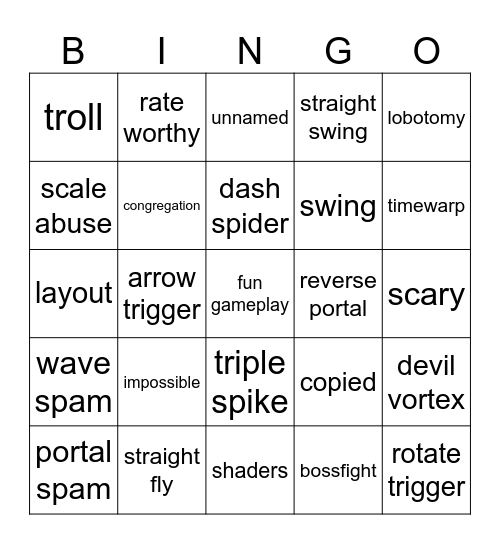 recent tab Bingo Card