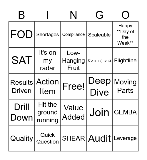 Bingo Card