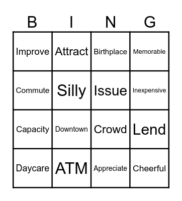 Unit 2: Language Summary Bingo Card