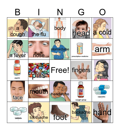 Health and Health Problems Bingo Card