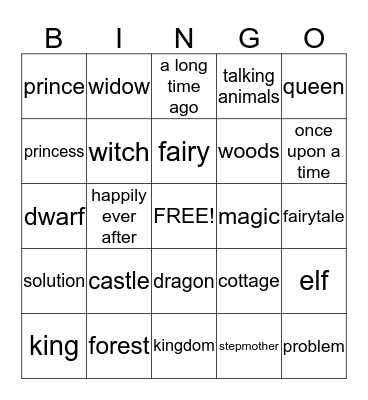 Fairy Tale Bingo Card