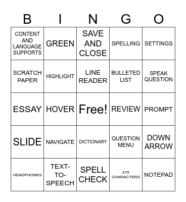 STAAR Tools Bingo Card