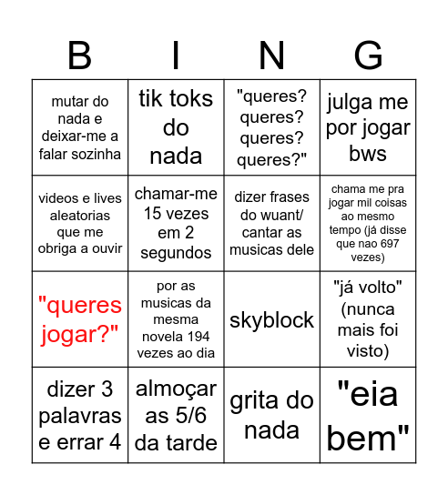 igor bingo Card
