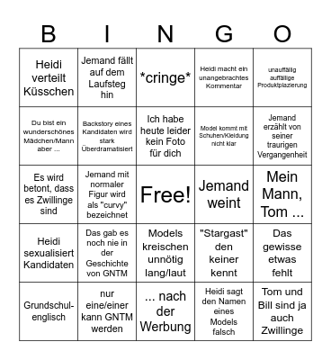 GNTM 2024 Bingo Card