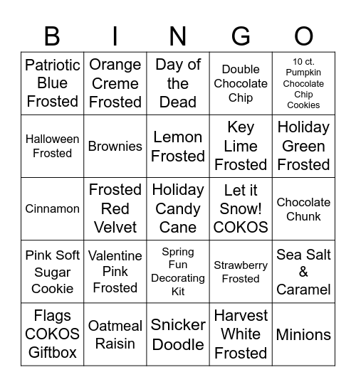GRANNY B'S COOKIES Bingo Card