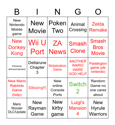 June 18th Direct Bingo Card