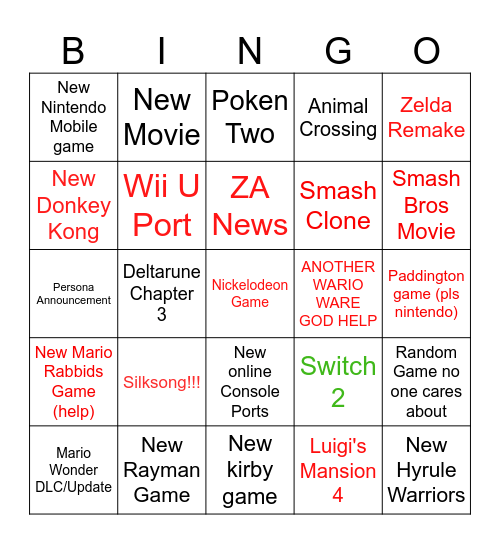 June 18th Direct Bingo Card