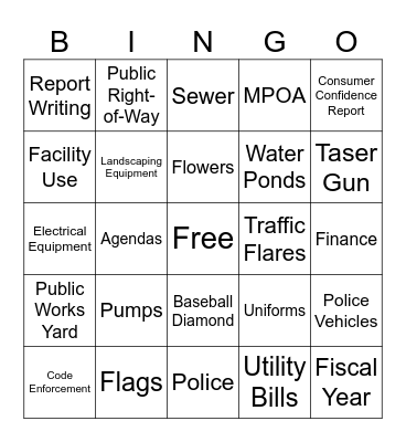 City of Mendota Bingo Card