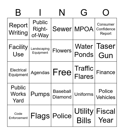 City of Mendota Bingo Card