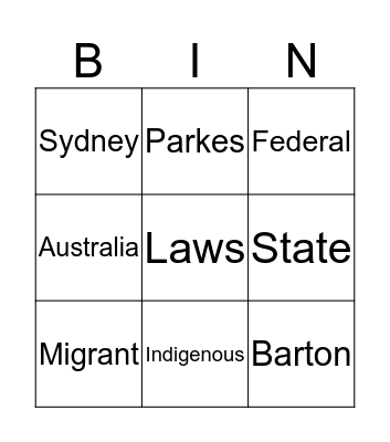 Titled Bingo Card