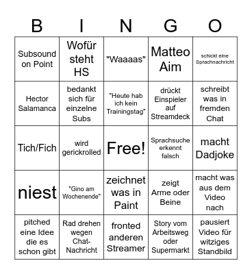 Judge Mental Bingo Card