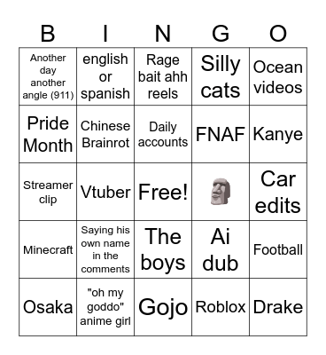 Lingo Bingo Card
