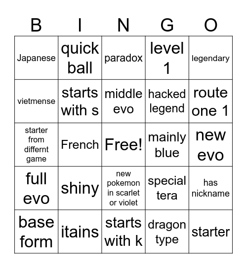 Kasyer random tournament Bingo Card