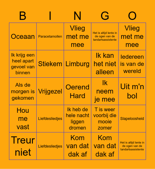 Holland Editie Bingo Card