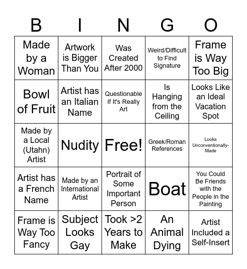 MOA Bingo Card
