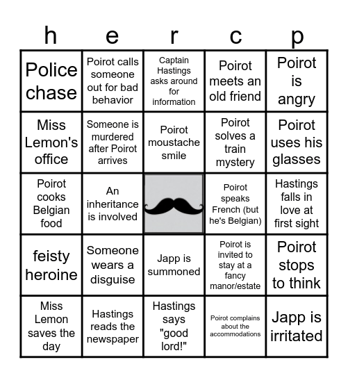 Poirot Bingo Card