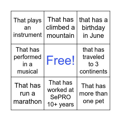 FIND SOMEONE... Bingo Card