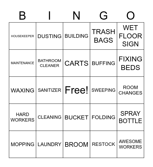 HAPPY HOUSEKEEPING WEEK Bingo Card