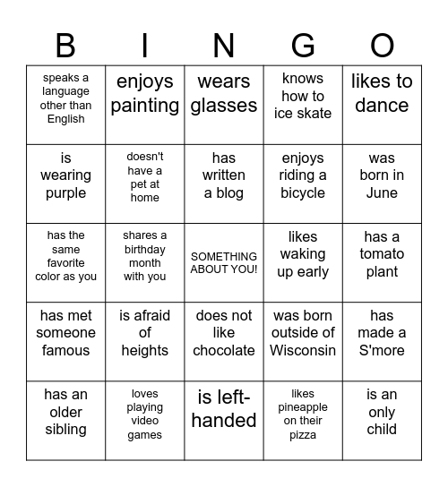 Team Orion! Bingo Card