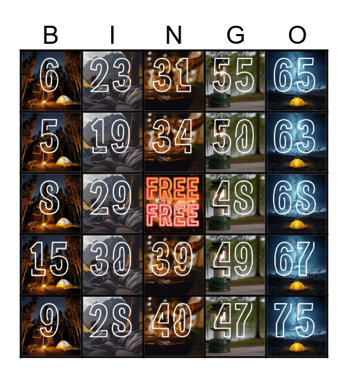 Camping BINGO Card